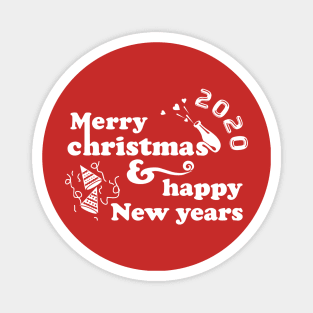 merry  christmas, happy new years 2020 Magnet